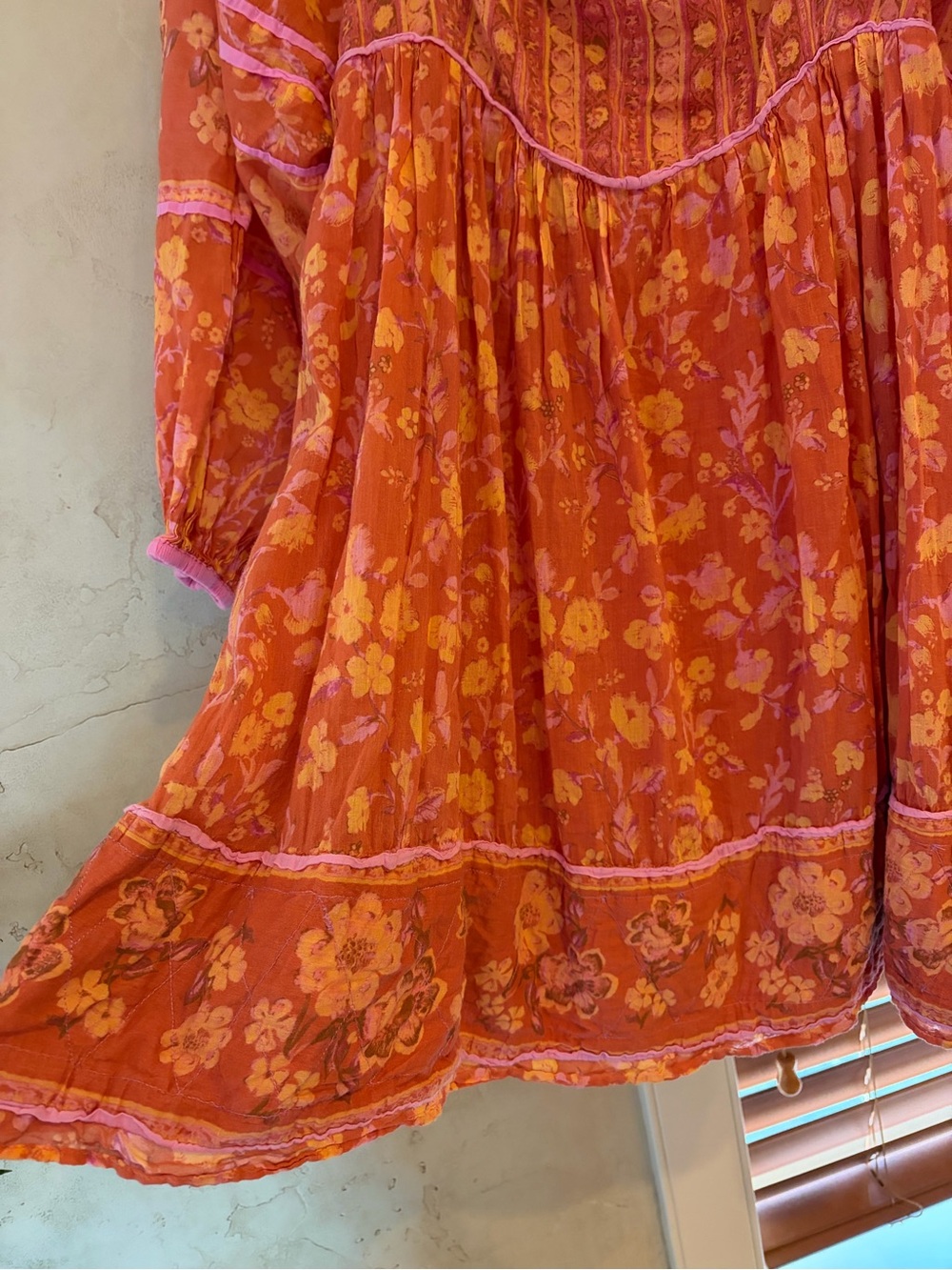 Free People Pink and Orange Floral Boho Blouse - Picture 5 of 5